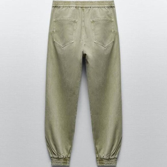 ZARA Women's ZW The Mercer Jogger Jeans Light Khaki - Picture 10 of 10